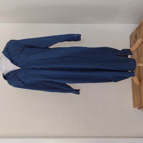 Talbots Petites Vintage Lightweight Denim Long Sleeve Shirt Dress Size 12p - Picture 9 of 13